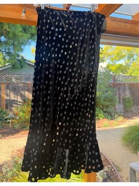 Vintage 1994 Comme des Garcons Archival Silk Velvet Polka Dot Skirt (W4S019)